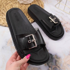 Svarta tofflor på Big Star W JJ274A307-plattformen 1