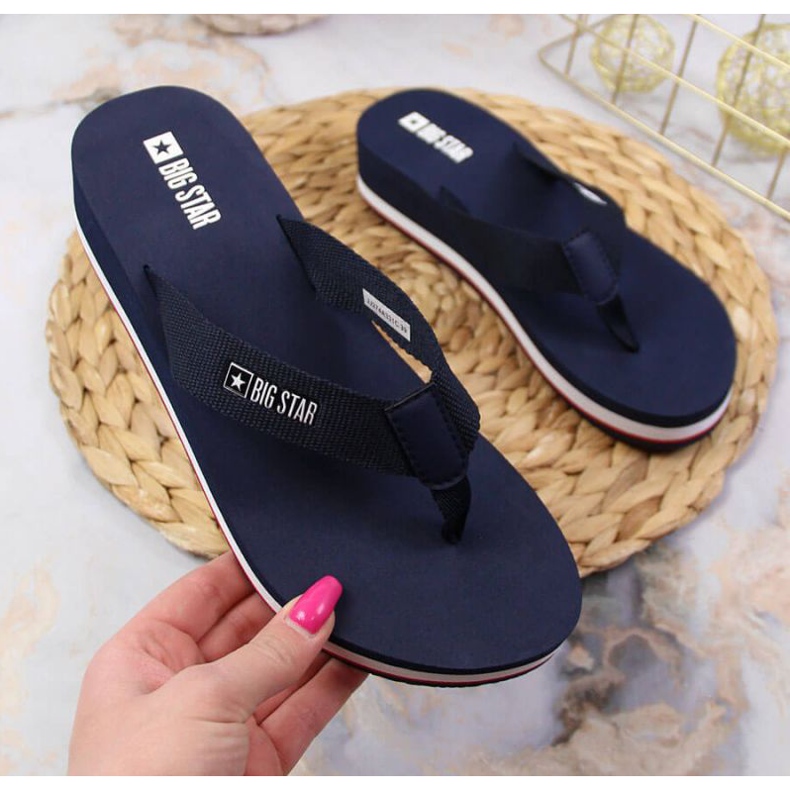 Big Star wedge flip-flops W JJ274A331 marinblå 1