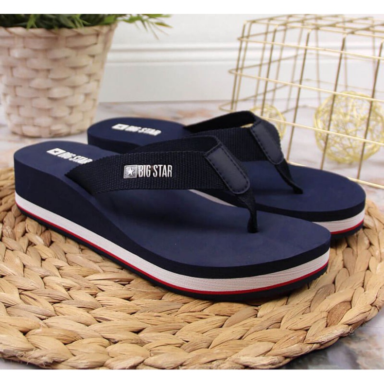 Big Star wedge flip-flops W JJ274A331 marinblå 2