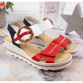 Kilsandaler Rieker W 67476-33 vit röd 2