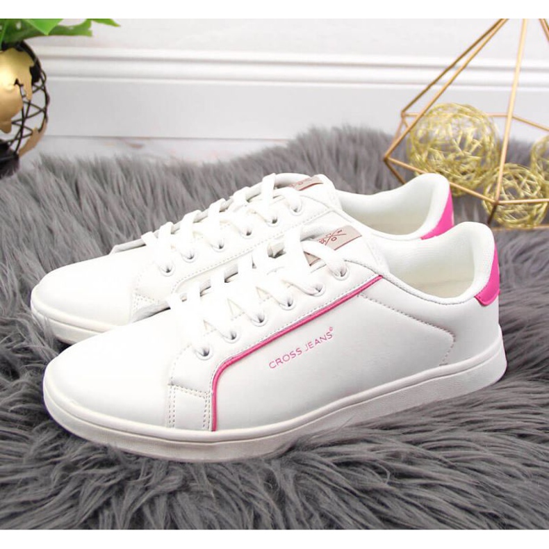 Sneakers med eco-läder Cross Jeans W JJ2R4024C vit rosa 2