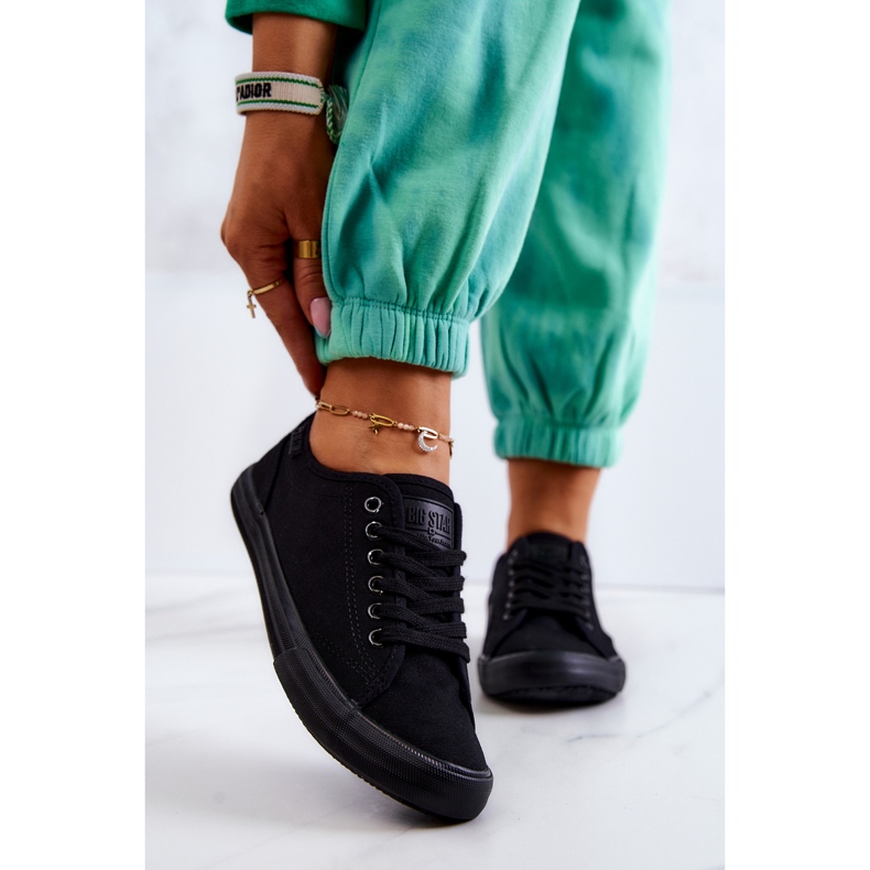 Låga sneakers för damer Big Star JJ274066 Svart 2