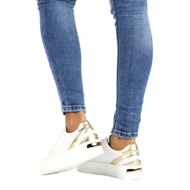 Creepers i vitt läder Filippo DP3530 / 22 gyllene 6