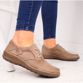 Komfortläderskor Helios 715 Beige 2