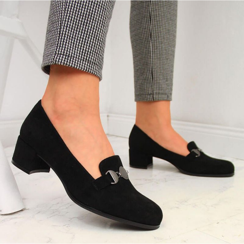 Sergio Leone SK332A svarta blockskor 2