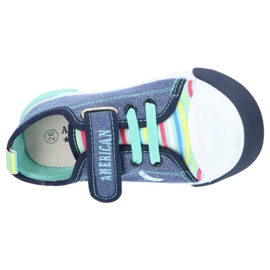 American Club Kardborrpojkar sneakers American Ten14/22 jeans läderinsats blå 3