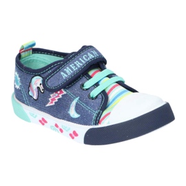 American Club Kardborrpojkar sneakers American Ten14/22 jeans läderinsats blå 2