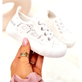 Genombrutna Sneakers Big Star JJ374134 Vit 2