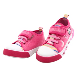 American Club Kardborrsneakers American Ten17/22 rosa läderinsats 2