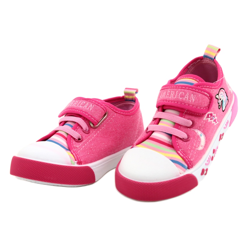 American Club Kardborrsneakers American Ten17/22 rosa läderinsats 2