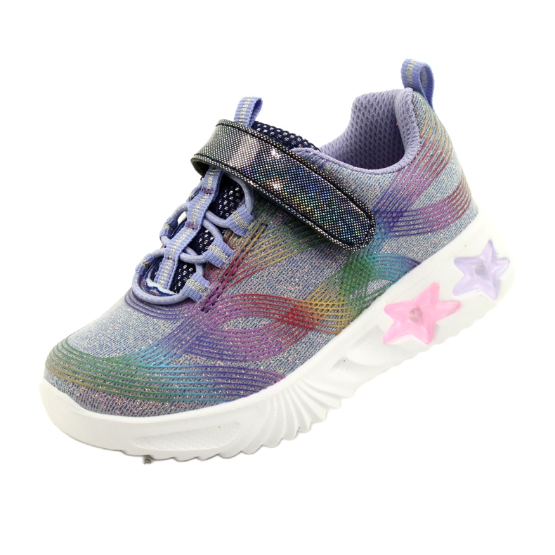 American Club ADI Sportskor LED Glödande kardborreband ES87 / 22 Lila violett 3