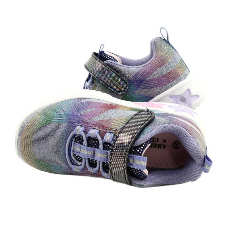 American Club ADI Sportskor LED Glödande kardborreband ES87 / 22 Lila violett 4