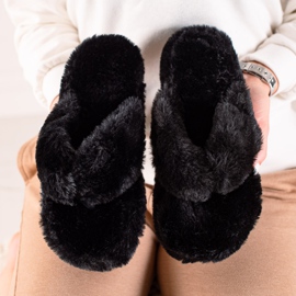 TRENDI Päls flipflops svart 1