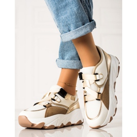 W. Potocki Sneakers Med Ett Potocki-spänne beige vit gyllene 2