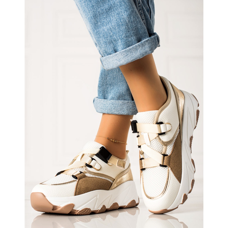 W. Potocki Sneakers Med Ett Potocki-spänne beige vit gyllene 2