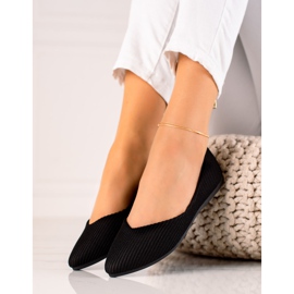 VINCEZA randiga ballerinor svart 1