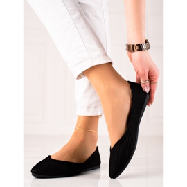 VINCEZA randiga ballerinor svart 2