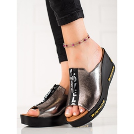 VINCEZA Sandaler med kil grå 1