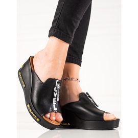 VINCEZA Sandaler med kil svart 2