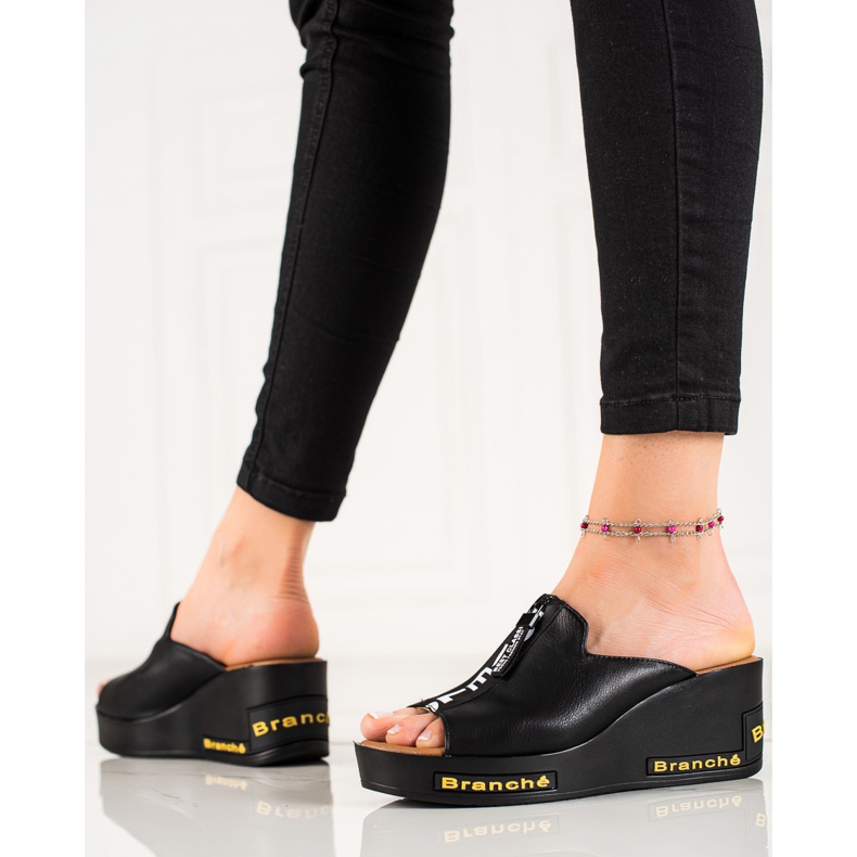 VINCEZA Sandaler med kil svart 1