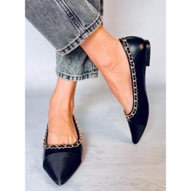 Ballerinor med kedja Sabina Black svart 2