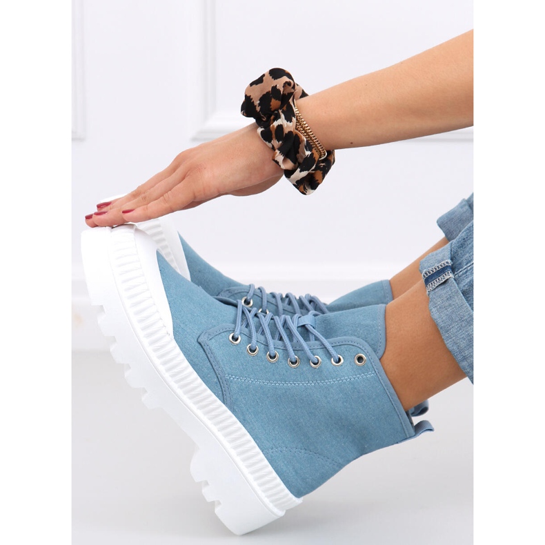 Costa Blue ankelhöga vandringssneakers blå 1