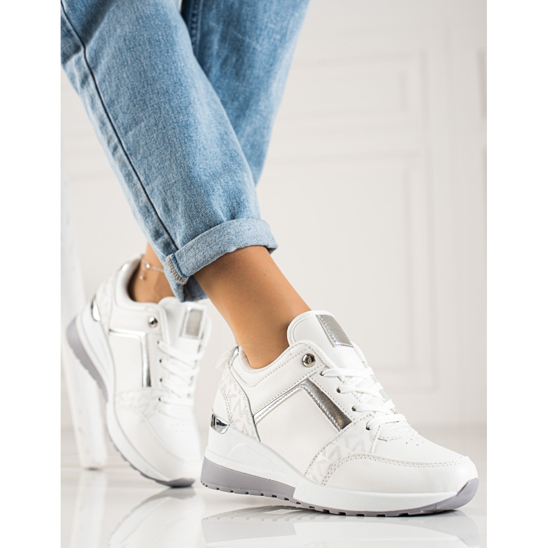 TRENDI Snygga wedge sneakers vit 2
