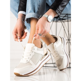 Diamantique Beige sneakers med mesh 1