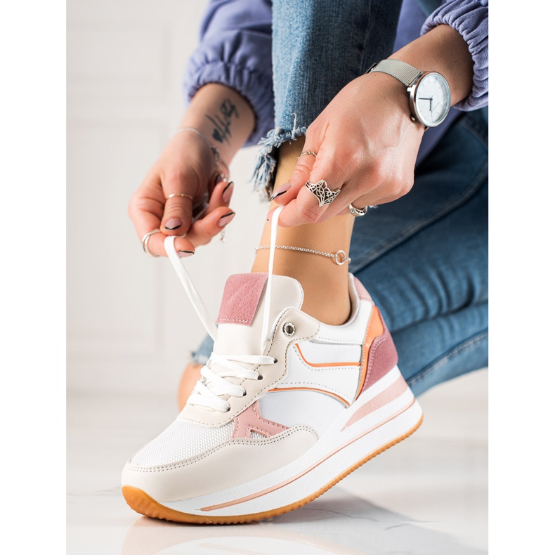 TRENDI Färgglada Smygningar På Plattformen vit mångfärgad 1