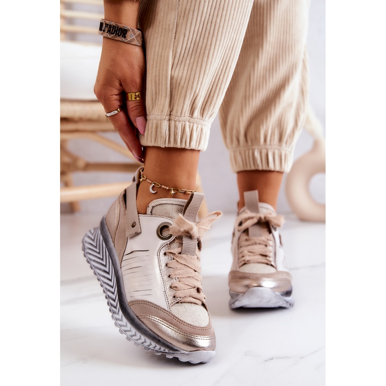 Läder för kvinnor Maciejka 04916-19 Beige Sneakers 2