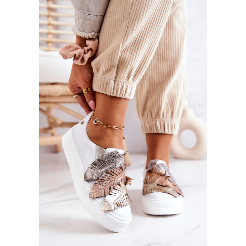 Slip-On Sneakers i läder för kvinnor Maciejka 05488-11 Vit 1