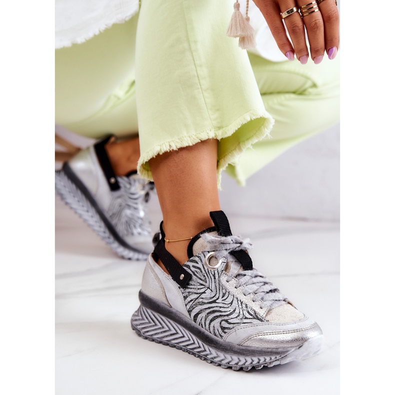 Läder Maciejka Sneakers dam 04916-03 Grå 1