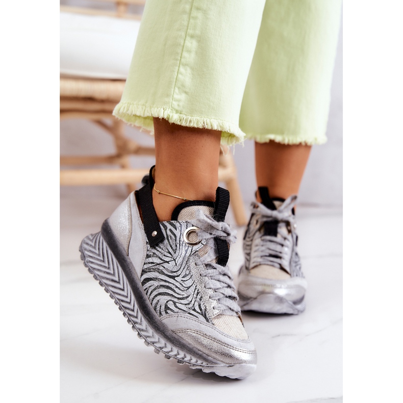 Läder Maciejka Sneakers dam 04916-03 Grå 2