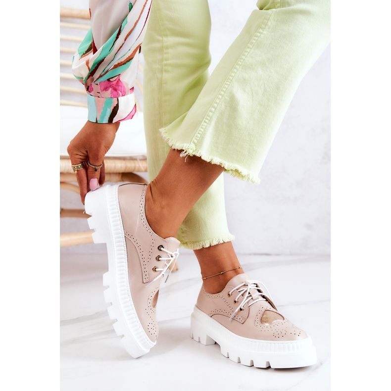 FILIPCZYK Läderskor med hjärtan Beige Curtis 2