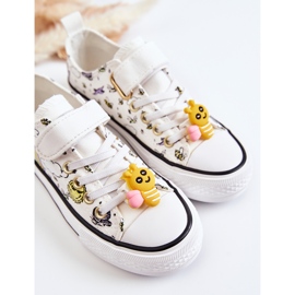 Vinceza Barnsneakers med kardborrtryck Vit spets 2