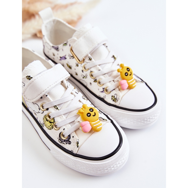 Vinceza Barnsneakers med kardborrtryck Vit spets 2