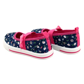 American Club Girl 'Ballerinas Sneakers med en båge Ten64/22 i blommor blå blå 5