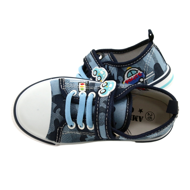 American Club Amerikanska sneakers barnskor läderinlägg TEN54 / 22 Moro ['marinblå', 'blå'] blå 4