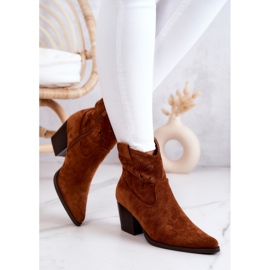 S.Barski Cowboystövlar för damer i mocka Camel Devon brun 2