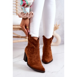 S.Barski Cowboystövlar för damer i mocka Camel Devon brun 1