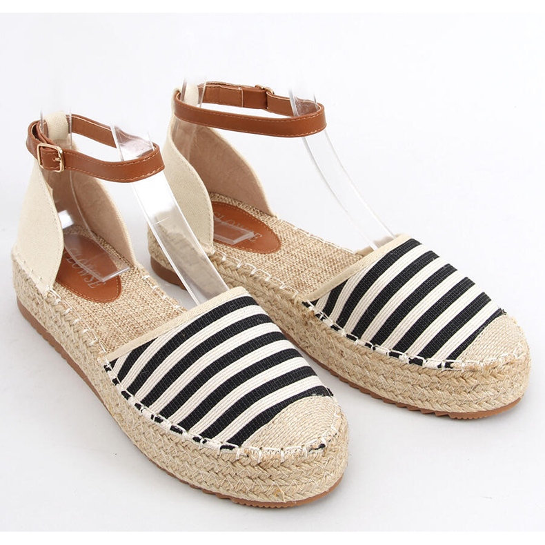 Gema svartrandiga espadrillor beige 1