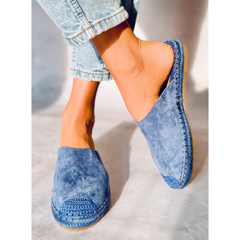 Fullfärgade espadrillor Marina Blue blå 1