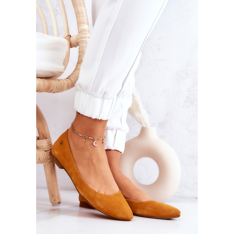 Mocka Ballerinas för kvinnor Maciejka 04100-44 Mörkgul mångfärgad 1