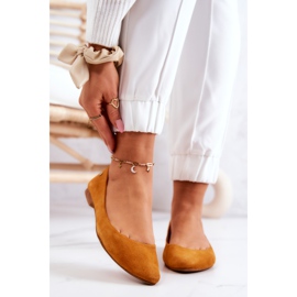 Mocka Ballerinas för kvinnor Maciejka 04100-44 Mörkgul mångfärgad 2