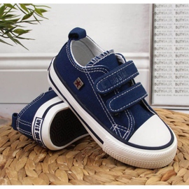 Kardborre sneakers Big Star Jr HH374097 marinblå 2