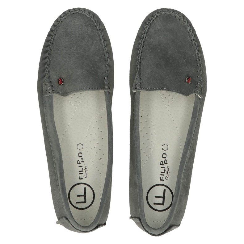 Läder Loafers Filippo DP2037 / 22 GR RD Grå röd 5
