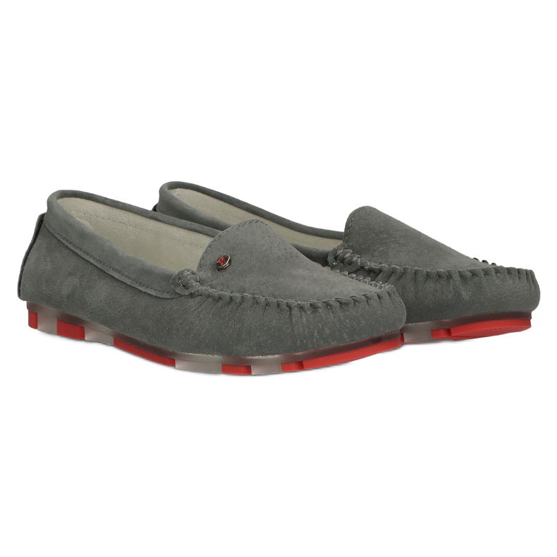 Läder Loafers Filippo DP2037 / 22 GR RD Grå röd 4