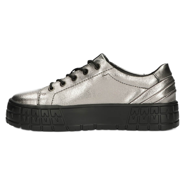 Filippo Snygga DP3528 / 22 GN Gun Metal Läder Sneakers brun silver- 1