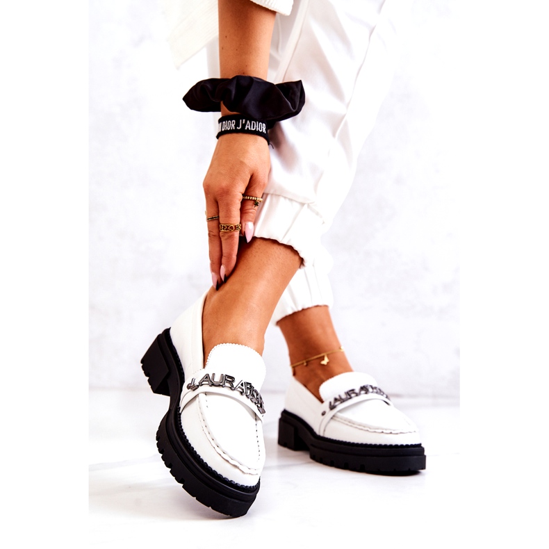 La.Fi Kvinnors skor eko-lins vitt läderinsats 3