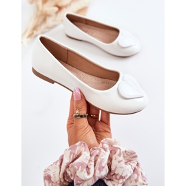 Vinceza Lackade Barnballerinor Med Hjärta Vit Corty 2